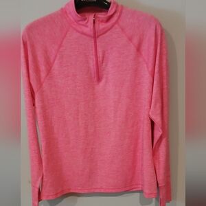 Ideology Pink Quarter Zip Long Sleeve Pullover Size Large